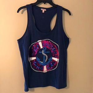 Juicy Couture “Yacht Club” Large Blue Tank Top